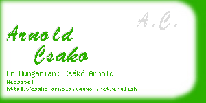 arnold csako business card